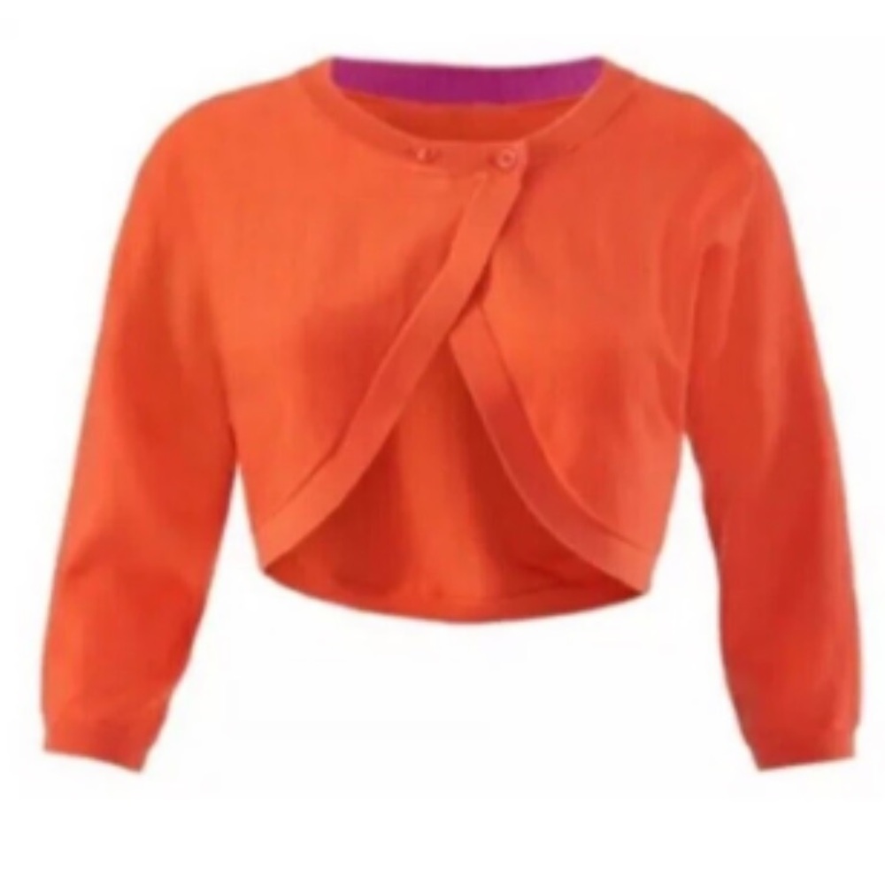 CAbi Orange Piccolo Shrug Cropped Cardigan Sweater - Picture 2 of 6